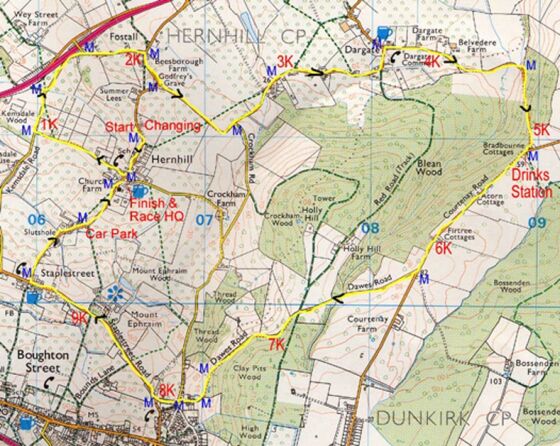 Red Lion 10K course map